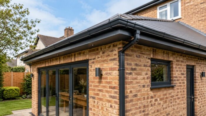 Fascia Soffits and Guttering: A Best UK Roofline Guide 5 fascia soffits and guttering close up roofline 1