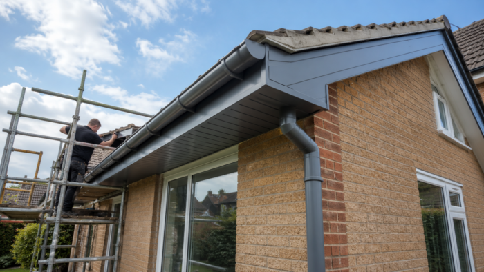 Cost to Replace Soffits and Fascia: A Complete UK Homeowner’s Guide 5 Cost to replace soffits and fascia clean aluminium system fitted to a modern UK property.