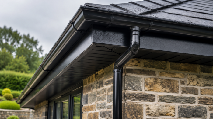 Fascia Soffits and Guttering: 7 Smart UK Tips 4 Modern home exterior featuring fascia soffits and guttering with a clean and premium architectural finish.