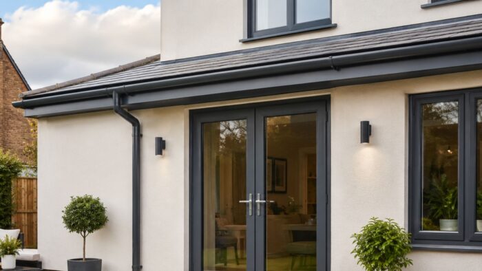 Round Gutter Downpipe: 11 Smart Planning Tips for UK Properties 6 Close-up view of a round gutter downpipe connection on a modern UK property