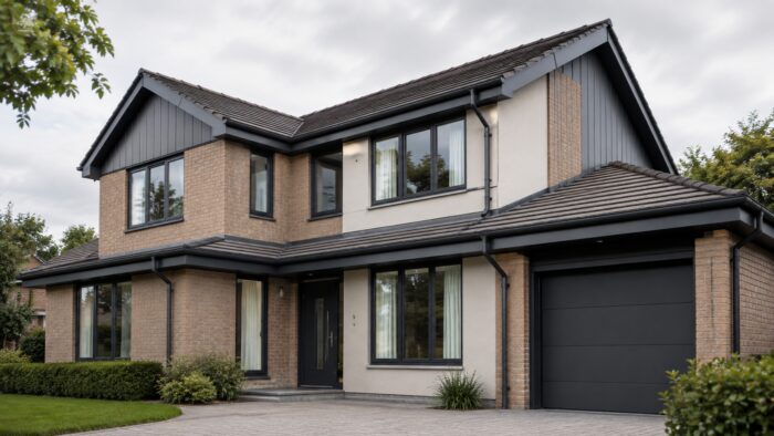 Choosing Aluminium Fascias for a Cleaner, Better UK Roofline 5 Premium aluminium fascias installed on a brick house to create a smart and tidy roofline.