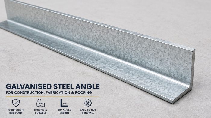 Galvanised Steel Angle for Roofing and Construction 4 Galvanised steel angle used for support within a construction detail