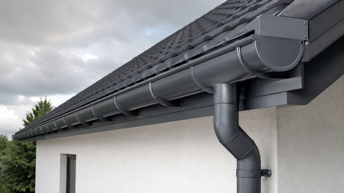 Metal-rain-gutters-uk-building 5 Metal rain gutters with an aluminium box gutter system for controlled roof drainage