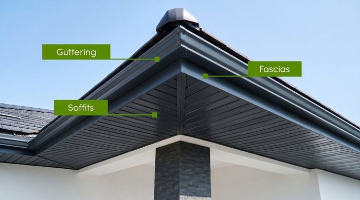 Aluminium Fascia and Soffit: Complete Guide for UK Buildings 4 Metals Aluminium fascia and soffits roof edge system showing durable aluminium construction for modern buildings