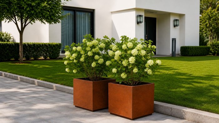 Aluminium Planters Outdoor: How to Create Stylish and Durable Outdoor Spaces 7 Modern aluminium planters outdoor design creating a stylish garden landscape with green plants and contemporary planters