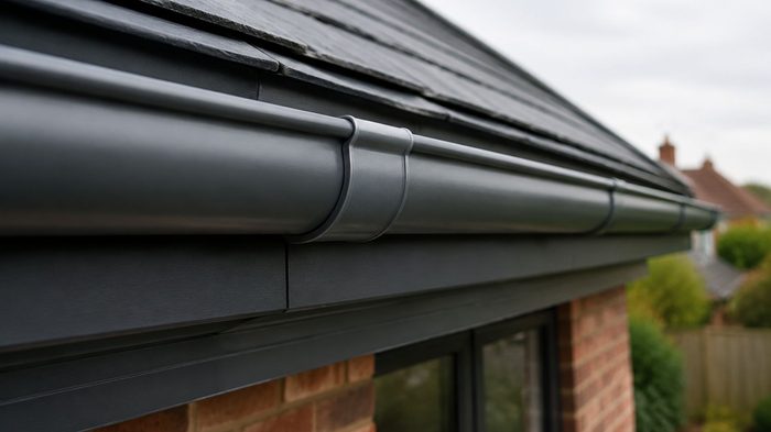 Gutter Union: A Complete Guide to Connecting Aluminium Rainwater Systems 5 Aluminium gutter union used to join gutter lengths together, creating a durable rainwater goods solution for UK buildings.