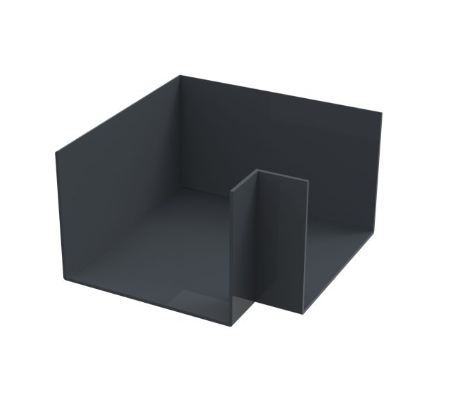 Durable aluminum box gutter with a 90° angle, ideal for effective water drainage and modern architectural applications.
