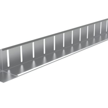 Weather-resistant PPC aluminium trim for green roof edge retention.