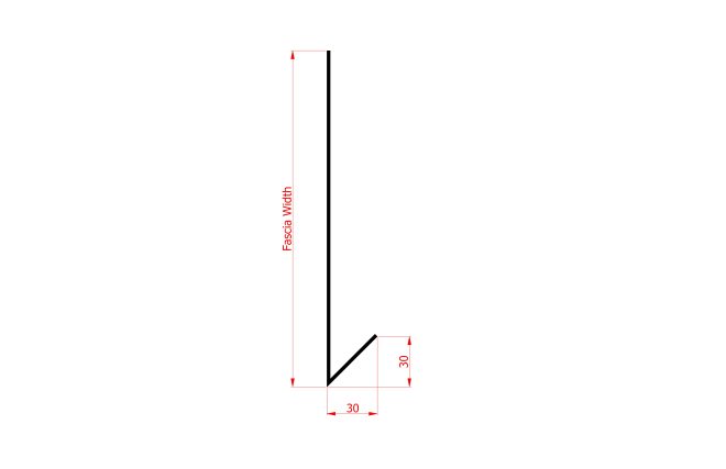 2mm Aluminium Fascia (Type 2) - Stopend - Image 2