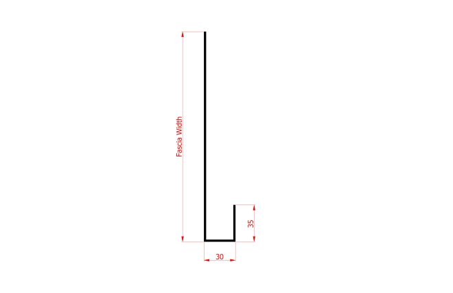 2mm Aluminium Fascia (Type 3) - 3m Length - Image 2