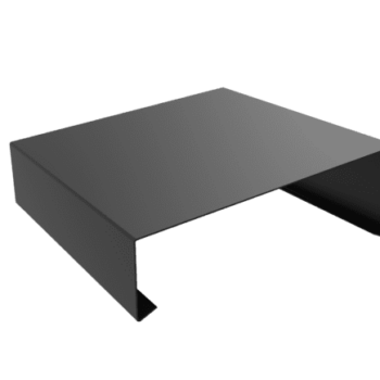 Premium aluminium sloped coping with closed stopend (right-handed), designed for durable parapet wall protection and seamless installation.