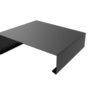 Aluminium sloped coping with closed stopend, left-handed design for durable parapet wall protection