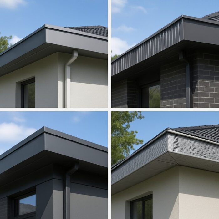 Different aluminium fascia and soffit design options for contemporary rooflines