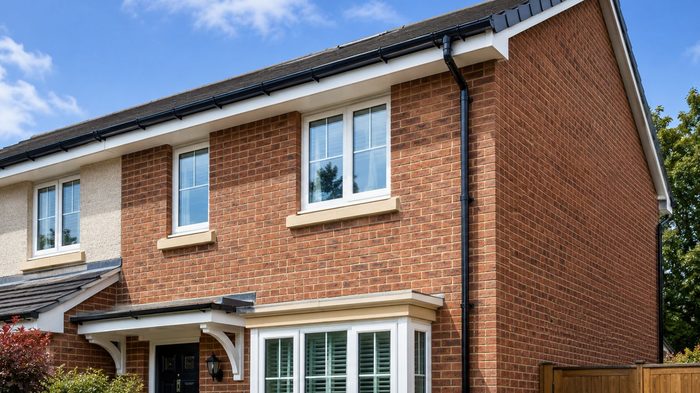 Grey Round Downpipe: A Complete Guide to Choosing Aluminium Rainwater Pipes 6 Grey round downpipe installed on a modern house with black guttering
